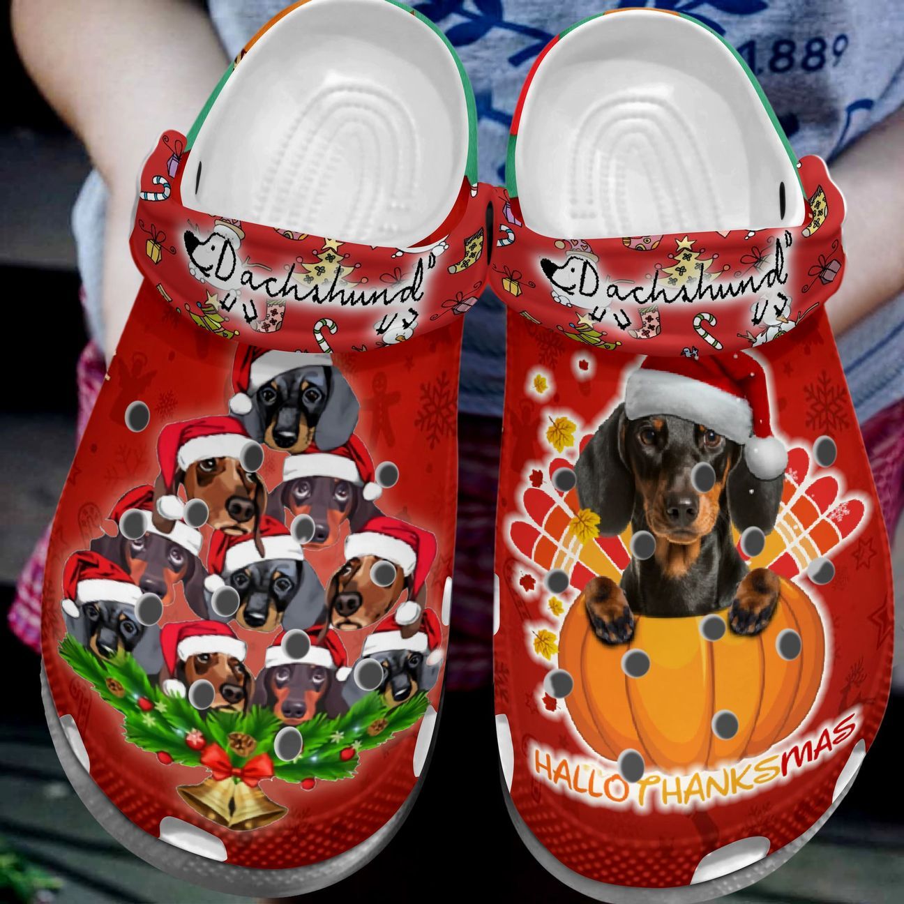 Dachshund Personalized Clog, Custom Name, Text, Color, Number Fashion Style For Women, Men, Kid, Print 3D Hallothanksmas