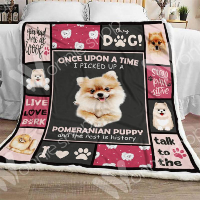 Pomeranian Dog Sherpa Blanket OCT3101 79O56