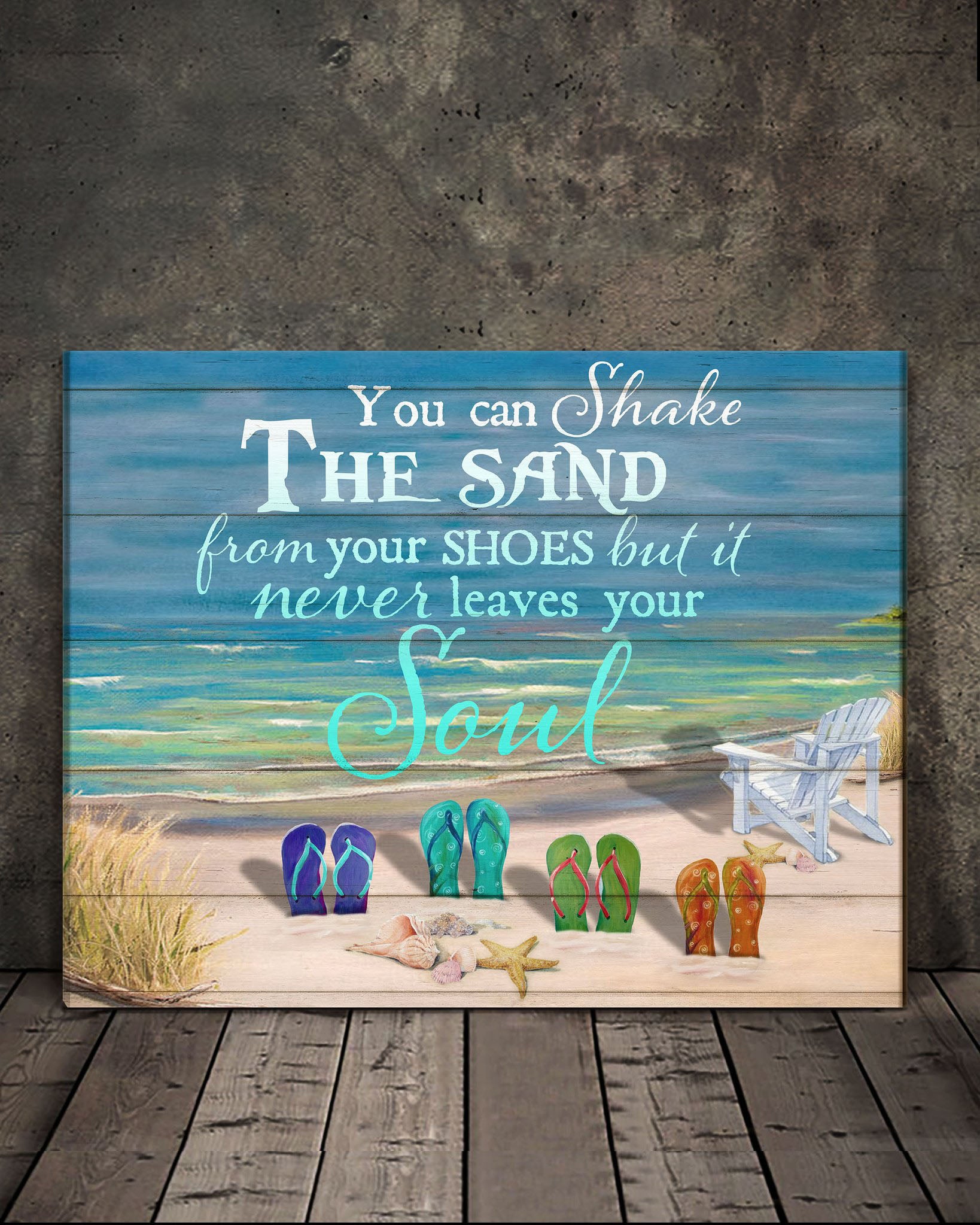 Beach Ocean Shake The Sand Premium Canvas Wall Art