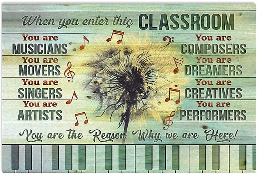 Vintage Music Classroom Teachers Dreamer Composers Movers Poster Art Print      Home Decor Gift For Men Women Family Friend On Birthday Xmas