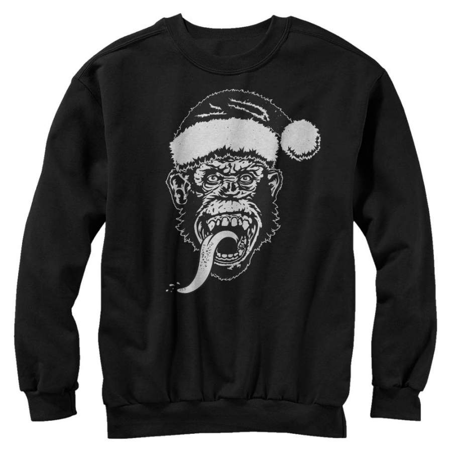 Gas Monkey Men’s Christmas Santa Hat  Sweatshirt Black S