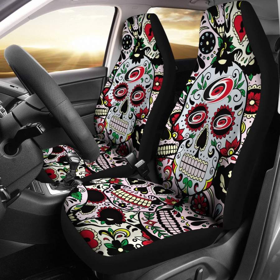 Party Skull Carolina Hurricanes Car Seat Covers