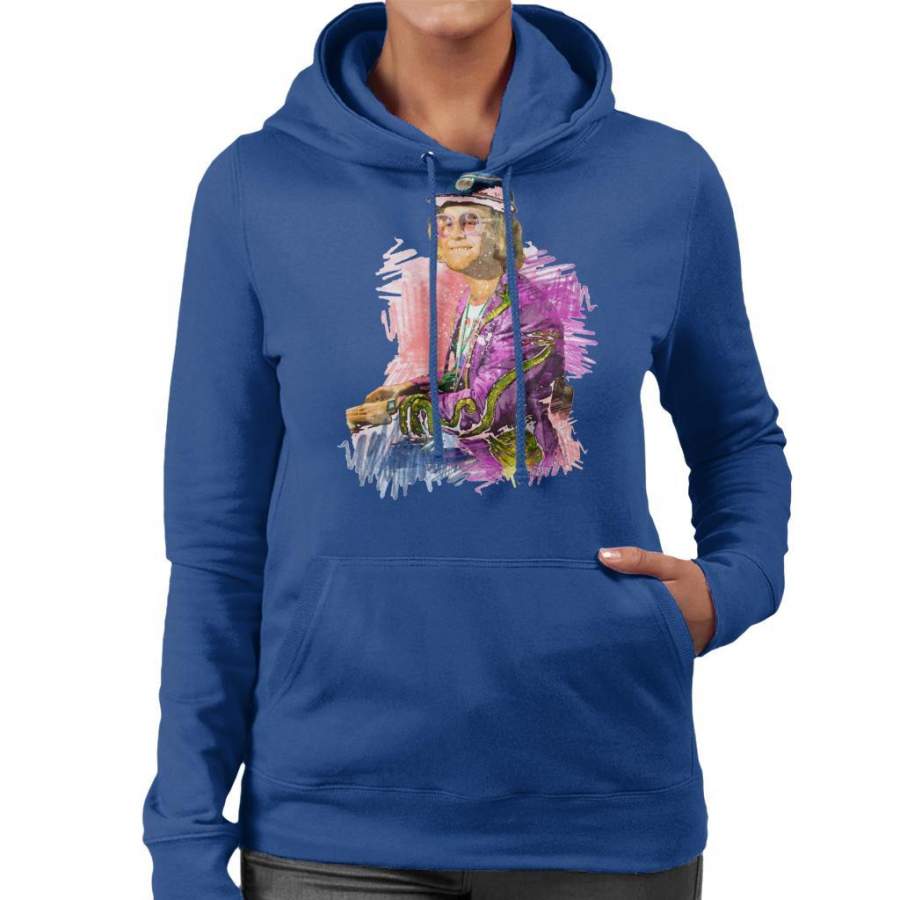 TV Times Flamboyant Elton John 1977 Women’s Hooded Sweatshirt