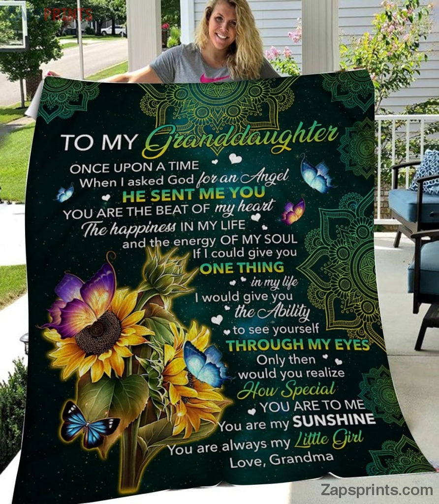 Gift For Granddaughter – To My Granddaughter – He Sent Me You – Blanket