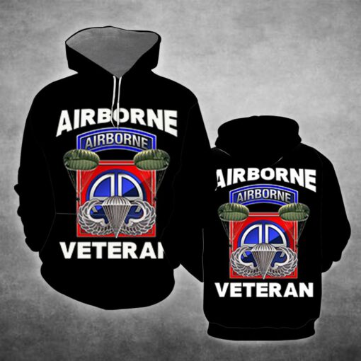 Airborne Veteran Paratrooper 3D All Over Print Shirts For Men & Women, Happy Veteran Memorial 3D Shirts, Veteran Day