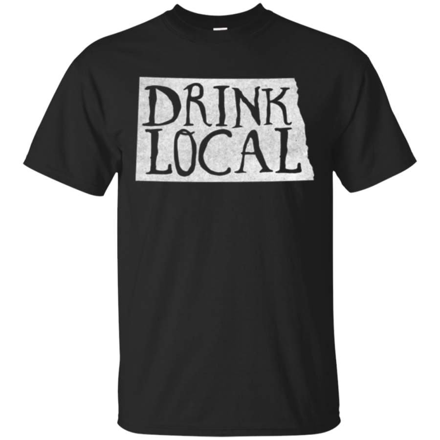 AGR Drink Local North Dakota State Outline Craft Beer T-shirt