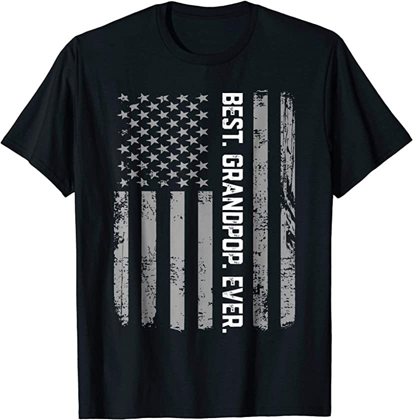 Best Grandpop Ever Vintage American Flag T Shirt