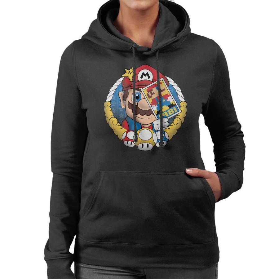 Super Mario Origin Jumpman 1981 Women’s Hooded Sweatshirt