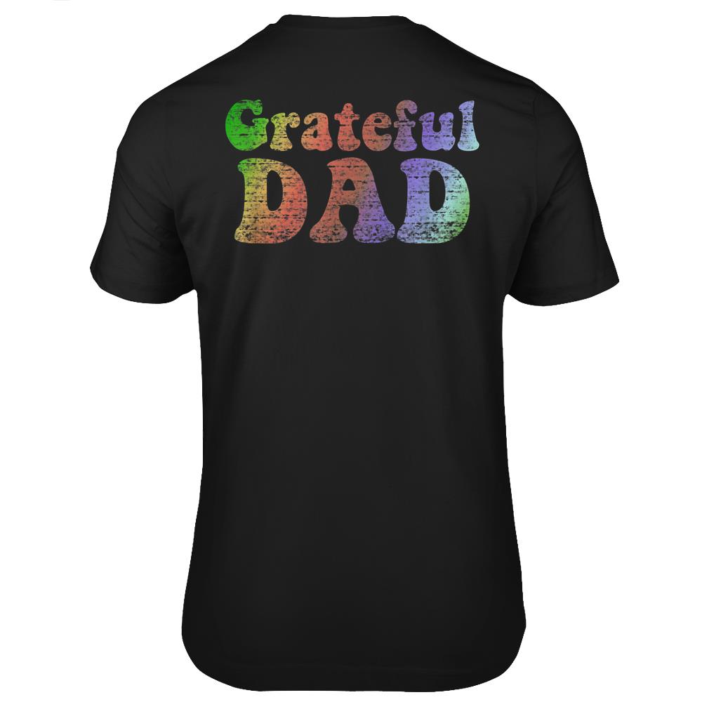 Mens Grateful Dad Vintage Tee Father’S Day Gift T Shirts Print On Back