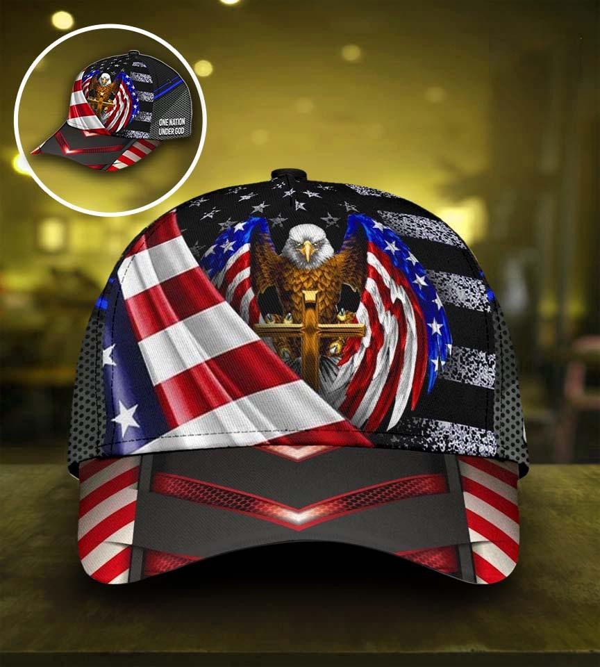 Felacia One Nation Under God All Over Print Classic Cap