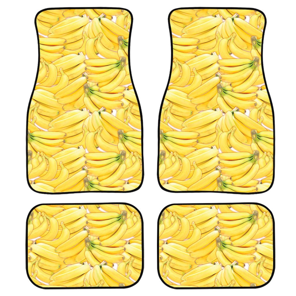 Ripe Banana Pattern Print Front And Back Car Floor Mats, Front Car Mat