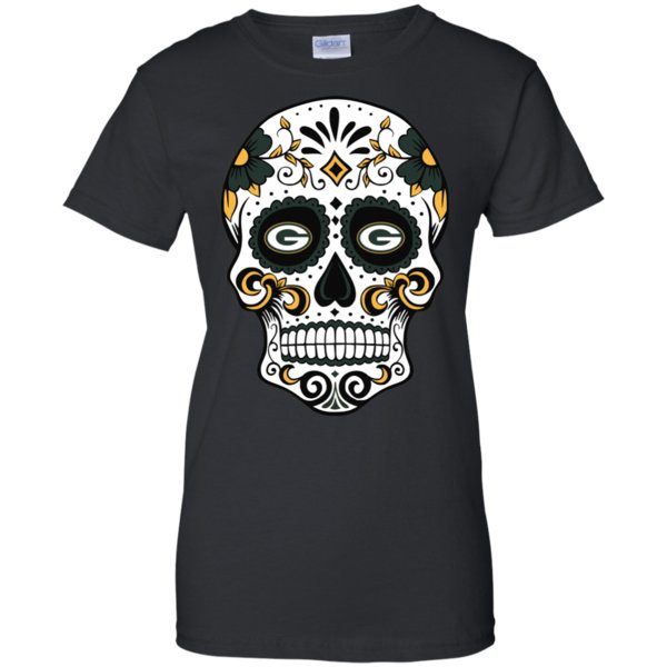 Green Bay Packers Sugar Skull T-Shirt Long Sleeve Sweatshirt Hoodie