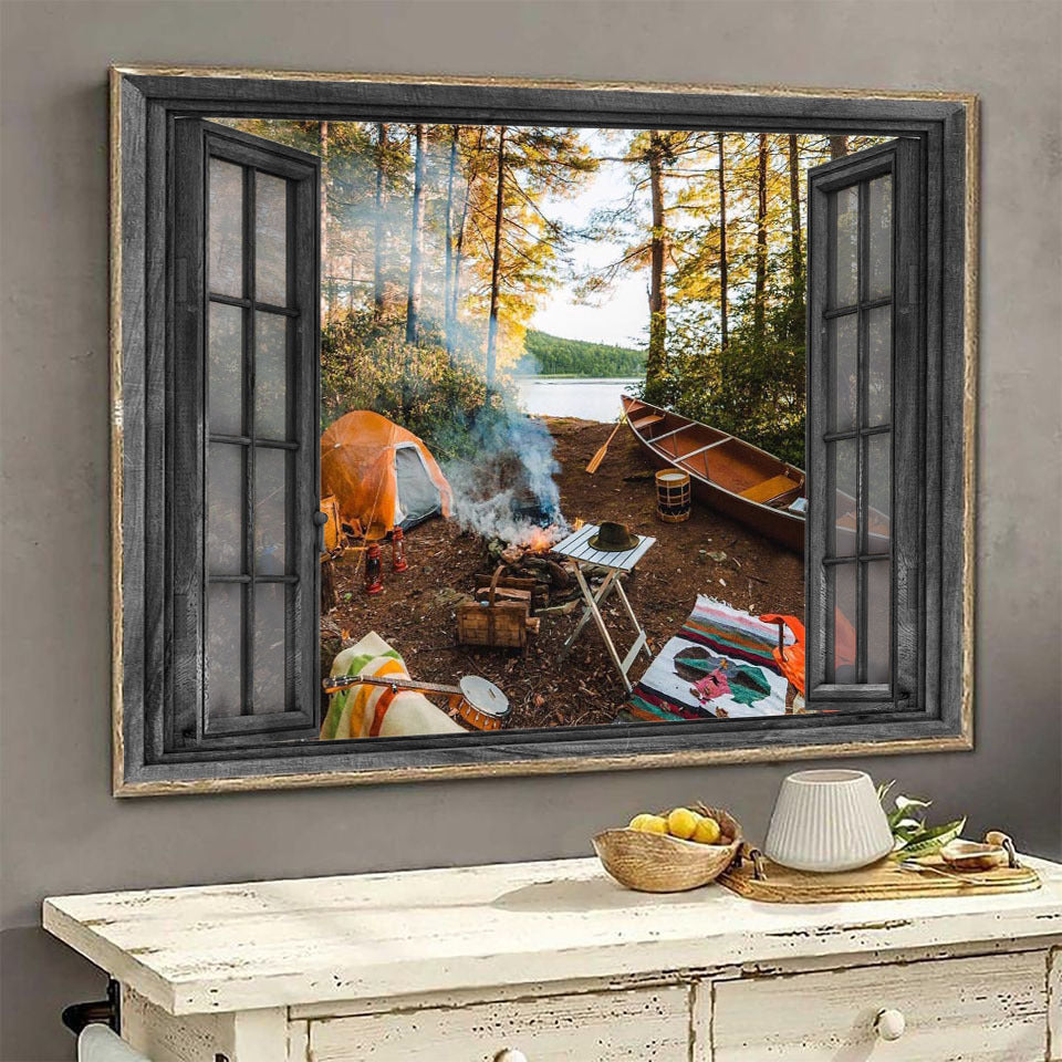 Camping 3D Wall Arts Painting Prints Home Decor Boat Ha0536-Tnt