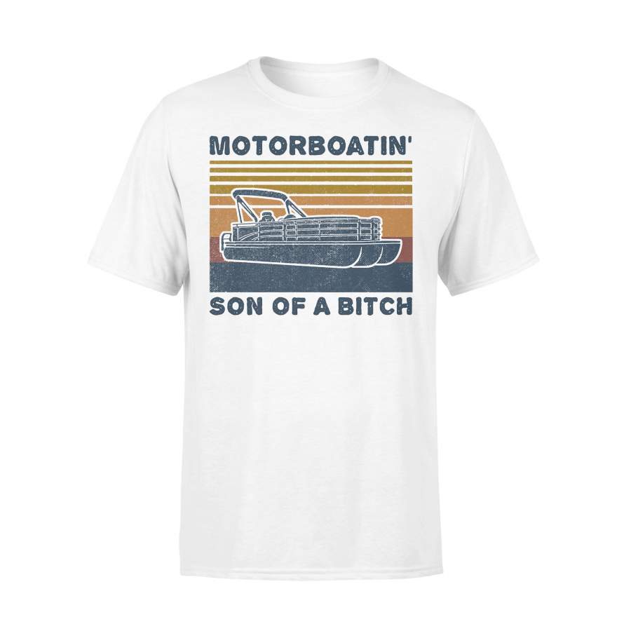 Motorboatin Son Of A Bitch Vintage Retro T-shirt