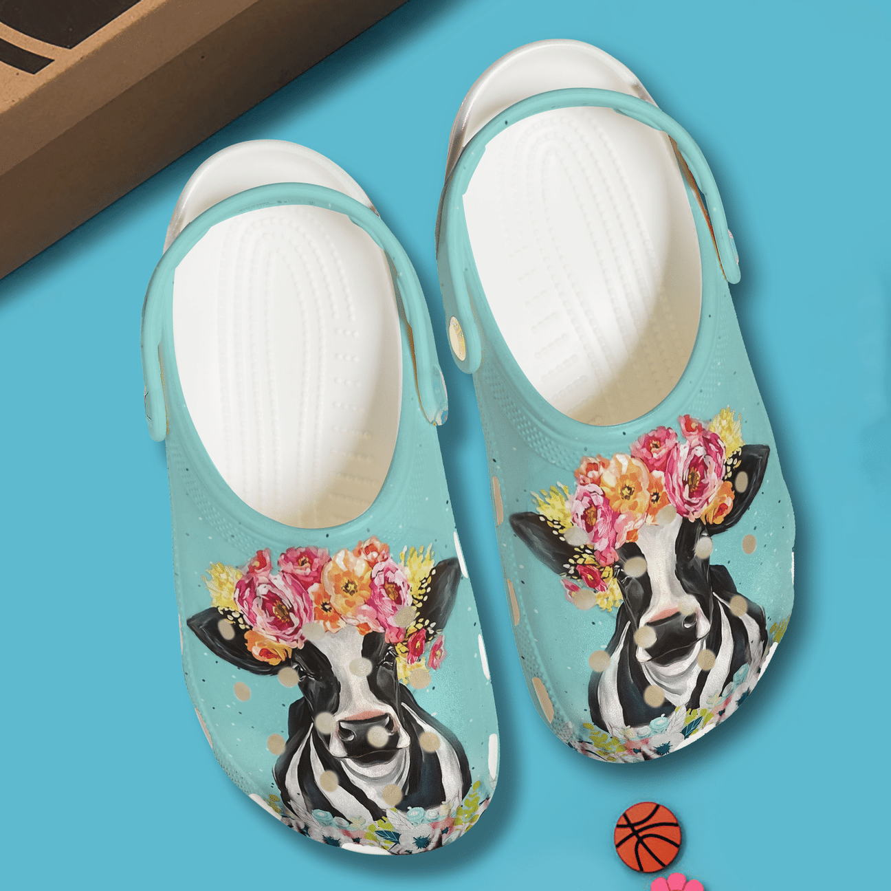 Cow Personalized Clog, Custom Name, Text, Color, Number Fashion Style For Women, Men, Kid, Print 3D Lovely Floral Cow