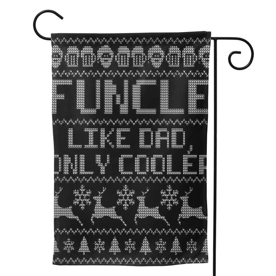 2 Pcs Garden Flag Funcle Like A Dad Only Cooler Ugly Christmas Poster 12.5″x18″ -Mothers Day, Birthday Gifts for Mom, Dad, Wife, Husband, Daughters, Grandma, Friends