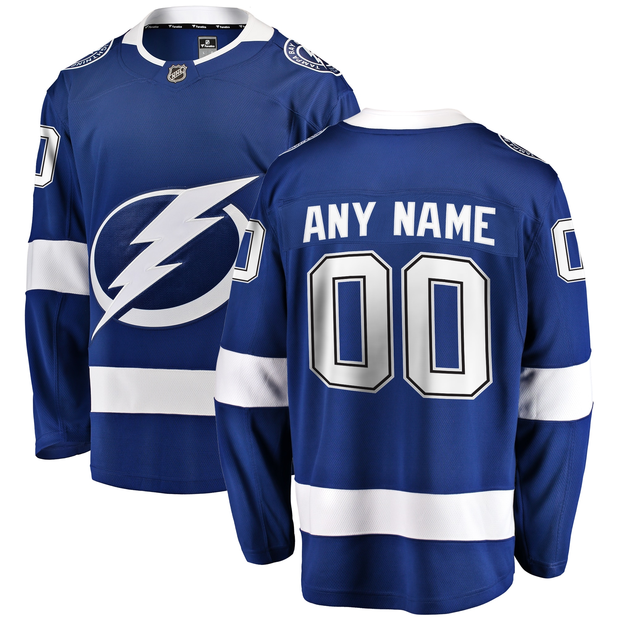 Tampa Bay Lightning Branded Home Breakaway Custom Jersey – Blue