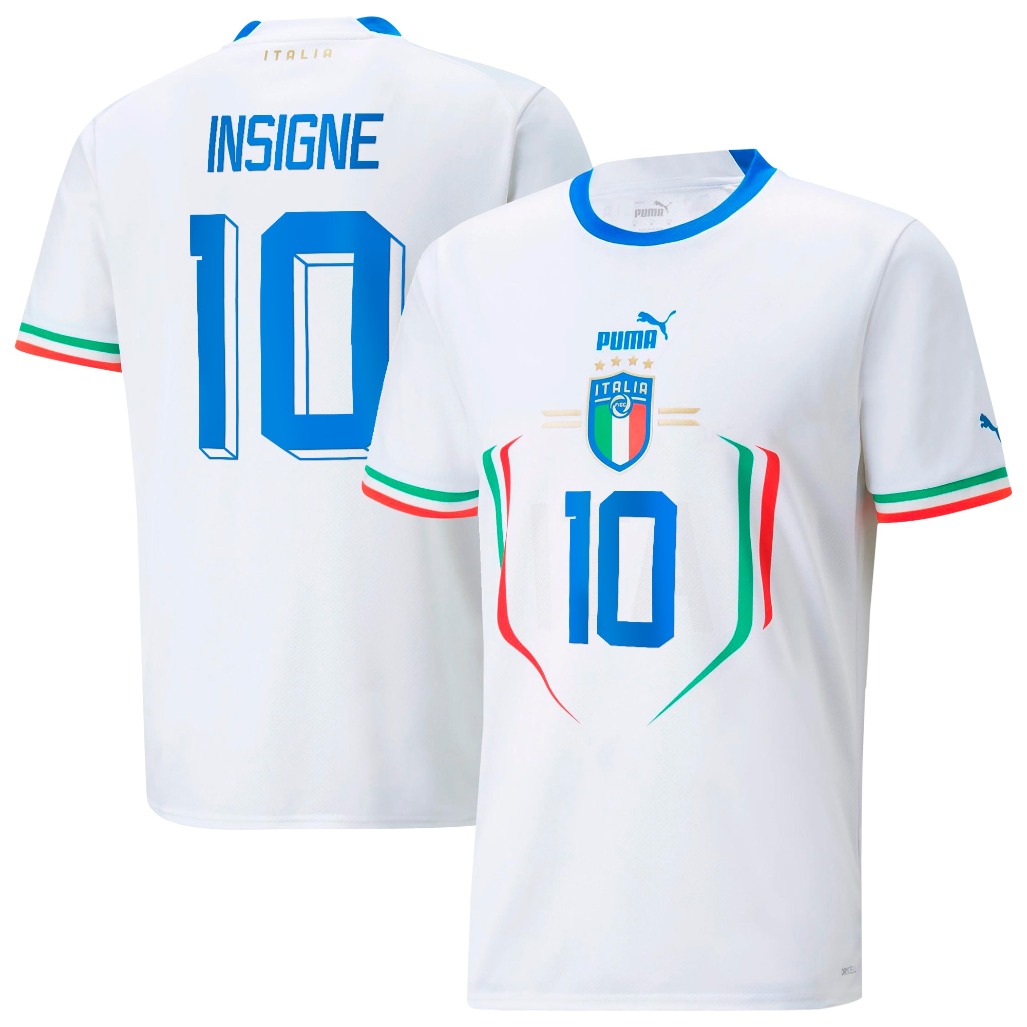 Lorenzo Insigne Italy National Team Youth 2022/23 Away Replica Player Jersey – White