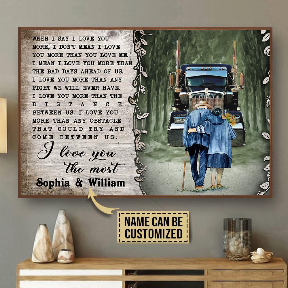 Aeticon Gifts Personalized Truck Love You The Most Canvas Mom Dad Gift Home Decor