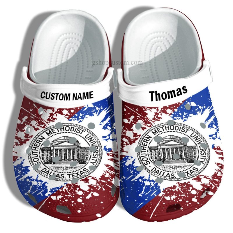 Southern Methodist University Graduation Gifts Croc Shoes Customize- Admission Gift Shoes