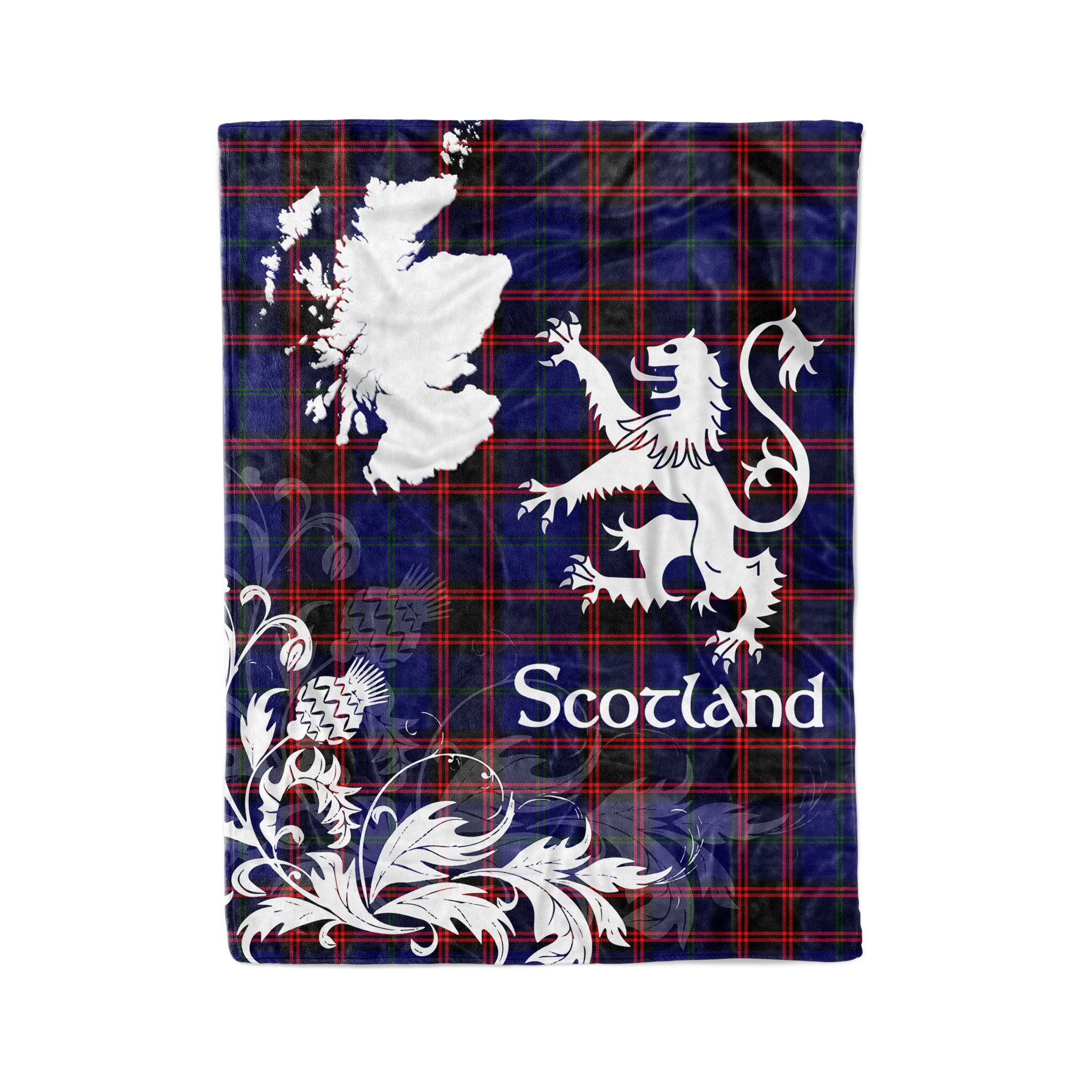 Tartan Plaid Fleece Blanket Tartan Blanket Thistle And Lion Scottish Clan Wedderburn Plaid Blanket