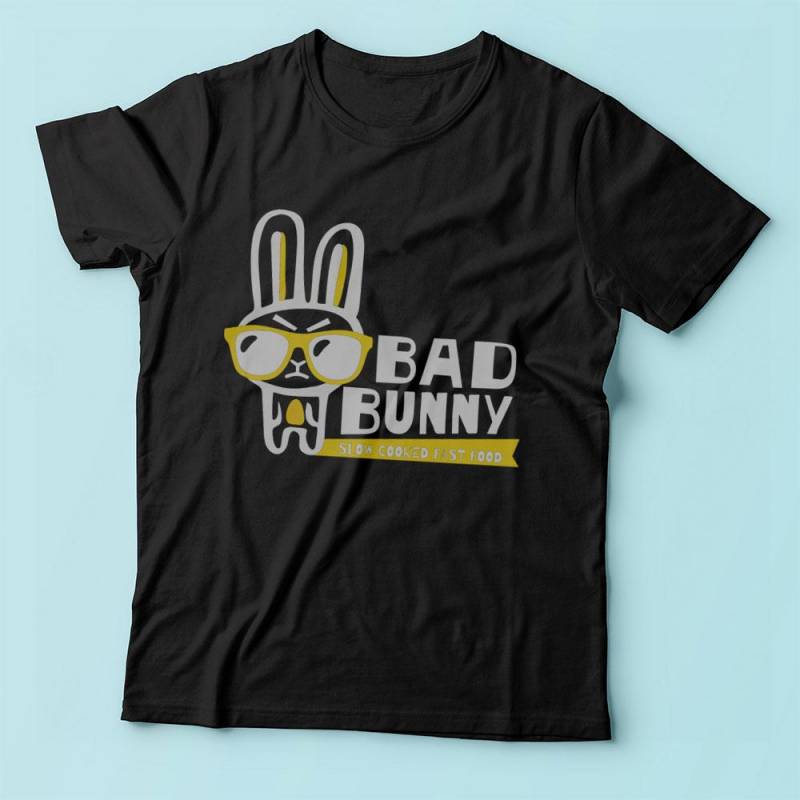 Bad Bunny Glasses Style Slow Cooked Fast Food Men’S T Shirt