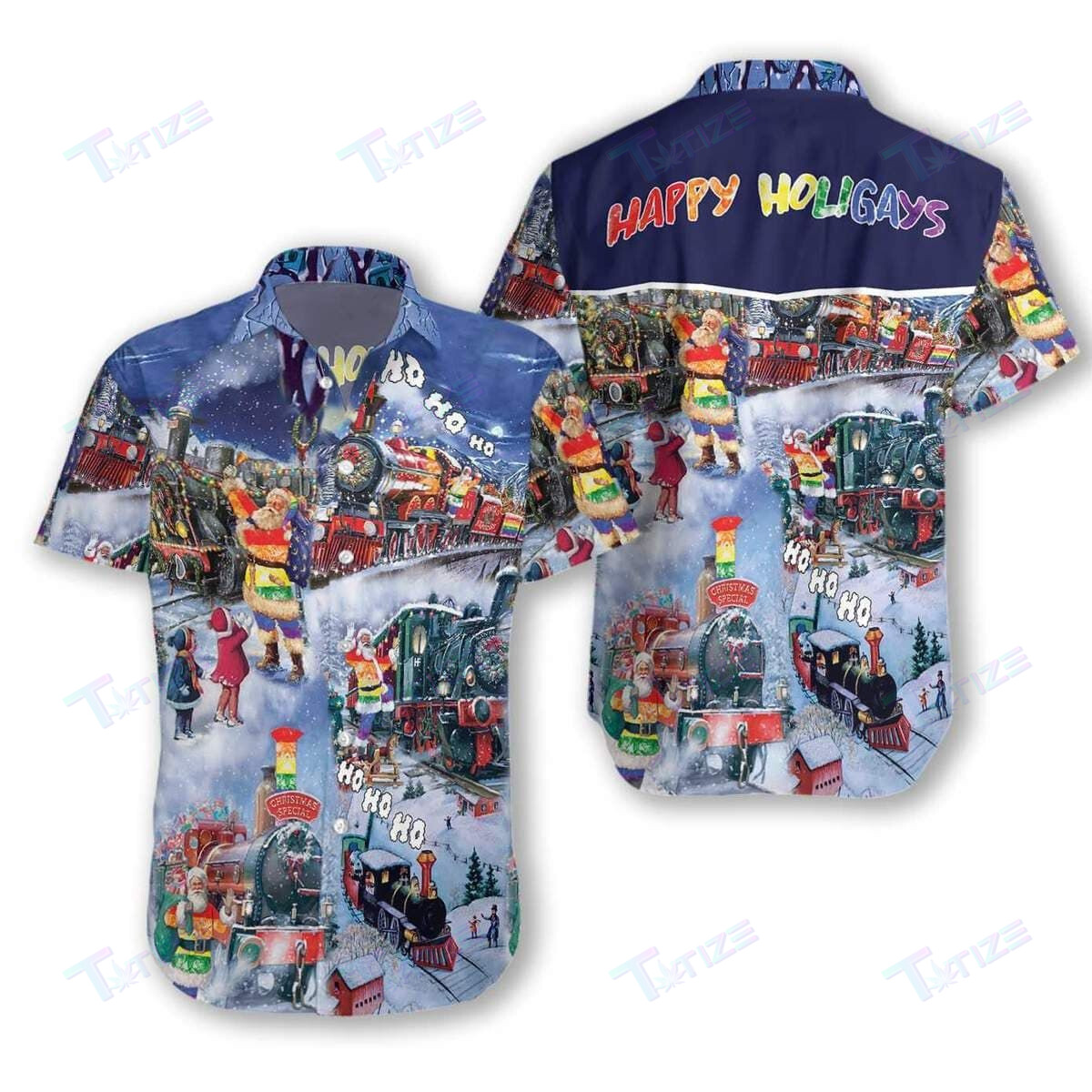 Hawaii Aloha Shirts Lgbt Ho Happy Holigays All Over Printed Hawaii Shirt Size S Ha80882