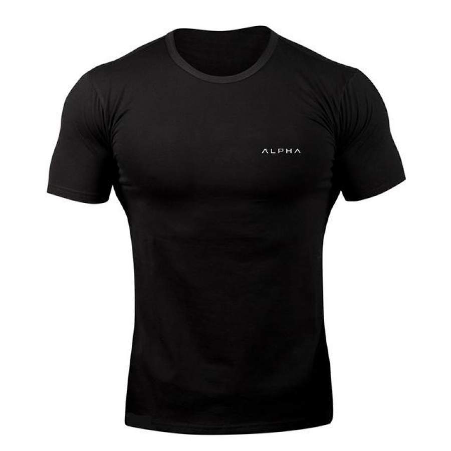 Men Tee Shirts Summer Cotton Short Sleeve Shirts Men T Shirt Gyms Muscle Fitness Tops Tees