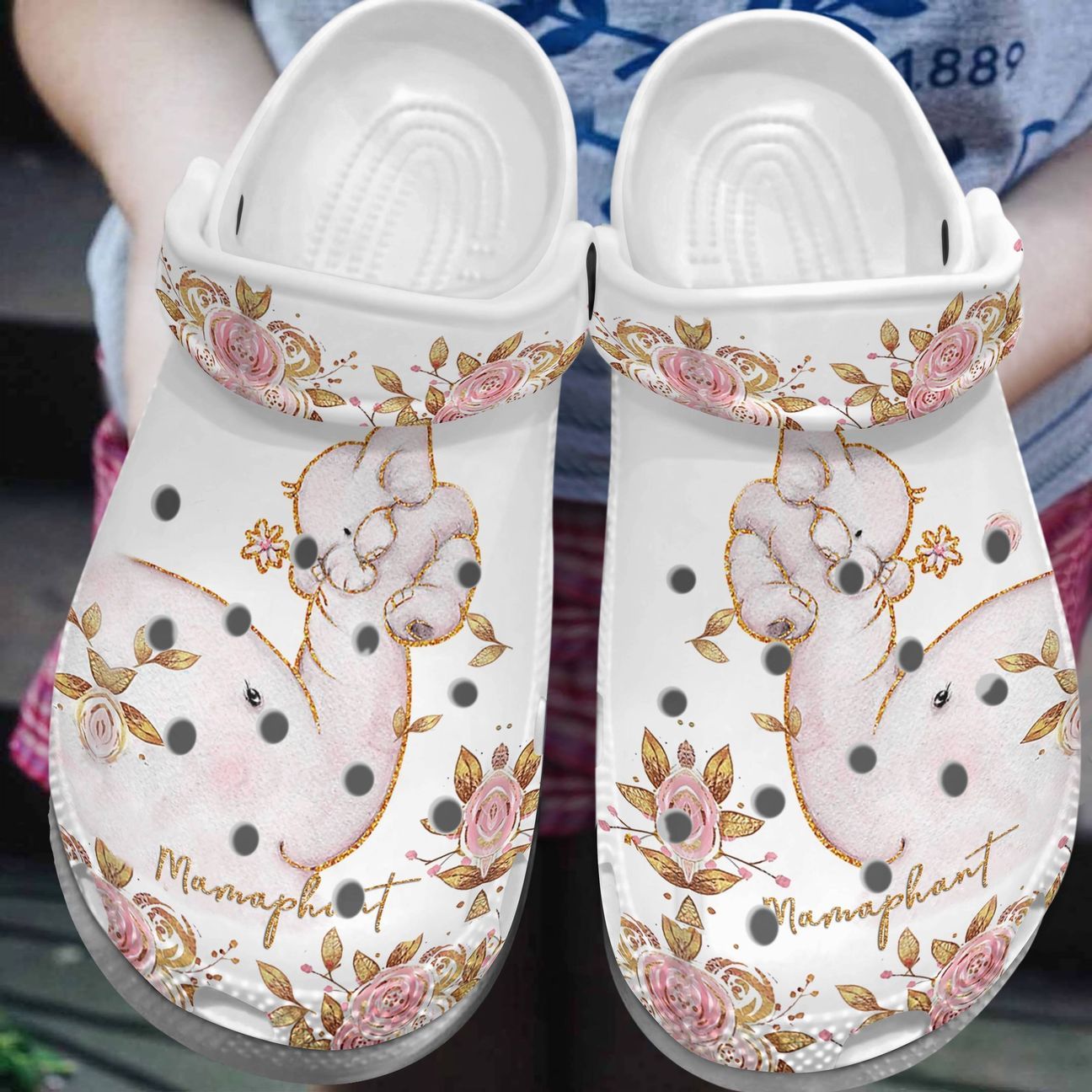 Elephant Personalized Clog, Custom Name, Text, Color, Number Fashion Style For Women, Men, Kid, Print 3D Mamaphant