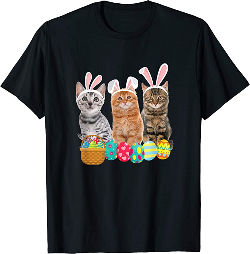 Three Cat Easter Day Cats Kitten Gift T-Shirt