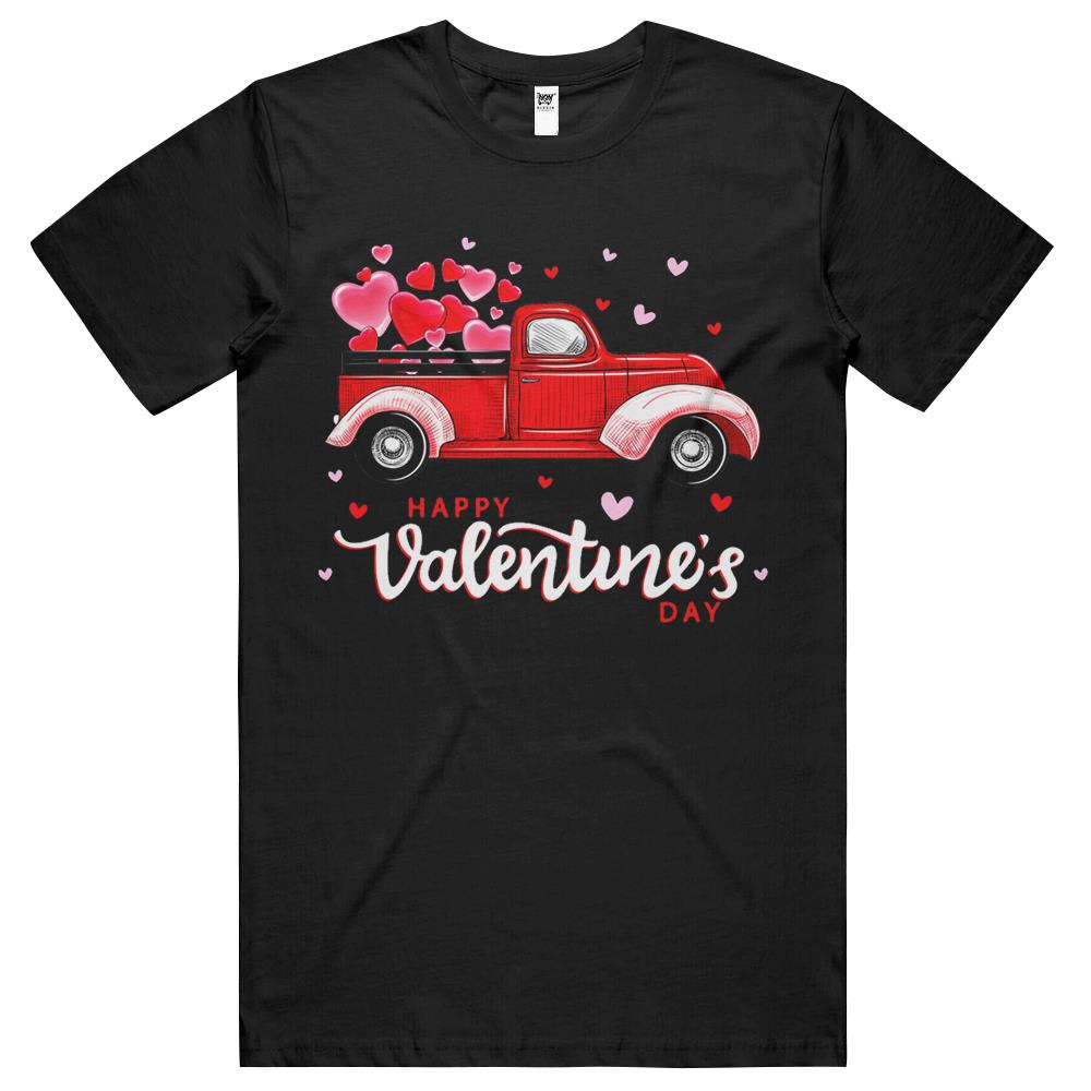 Red Truck With Hearts Happy Valentine’S Day Gifts For Women T Shirts