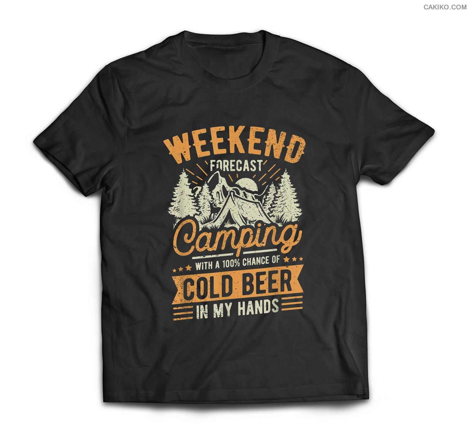 Weekend Forecast Camping Cold Beer Camping Gear T-Shirt