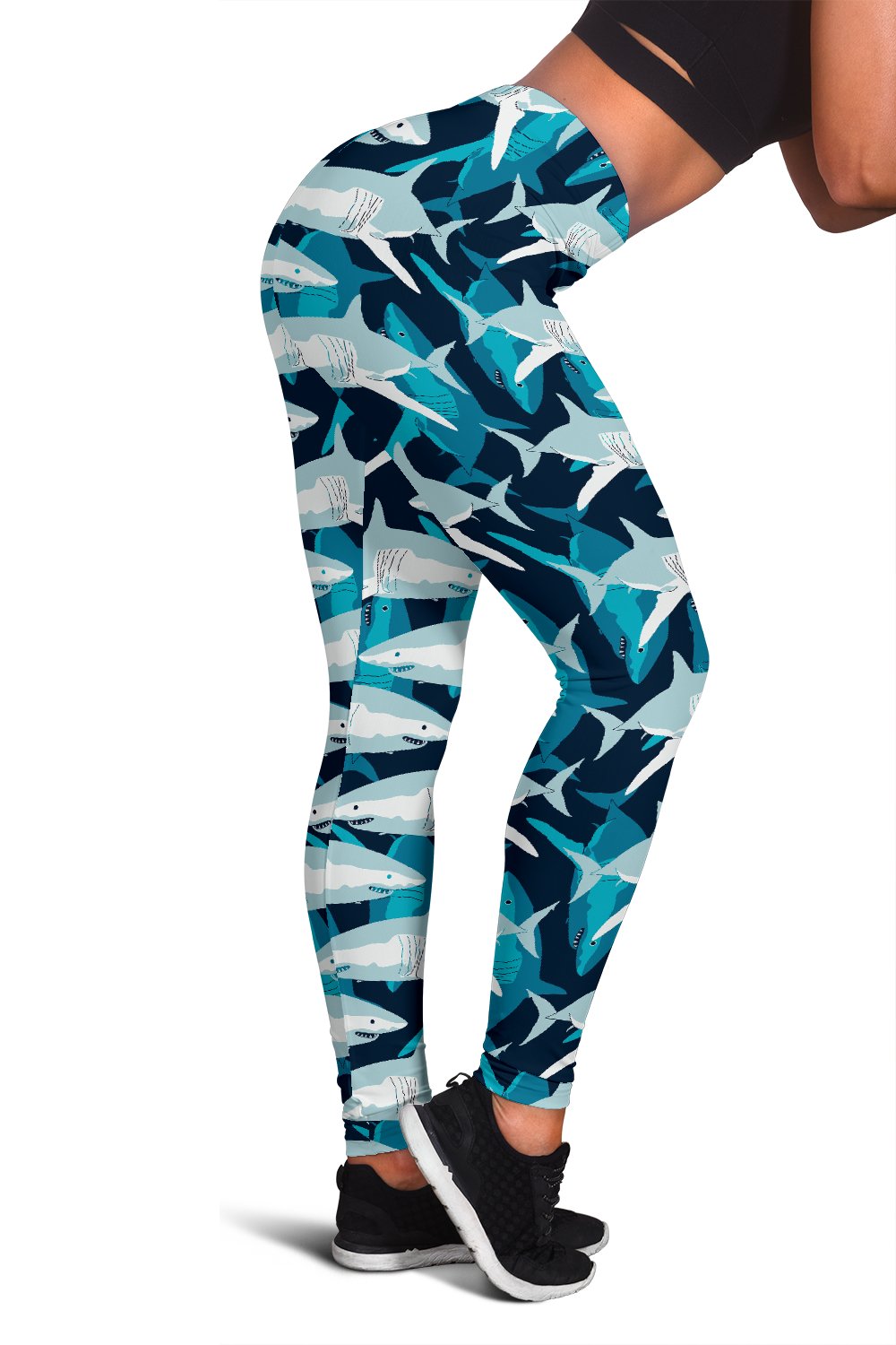 Shark Design Print Women Leggings