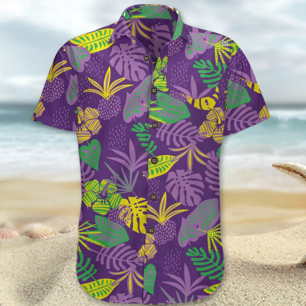 Purple Paradise Hawaiian Shirt Plant Pattern Cotton Shirts Summer Gift Ha69702