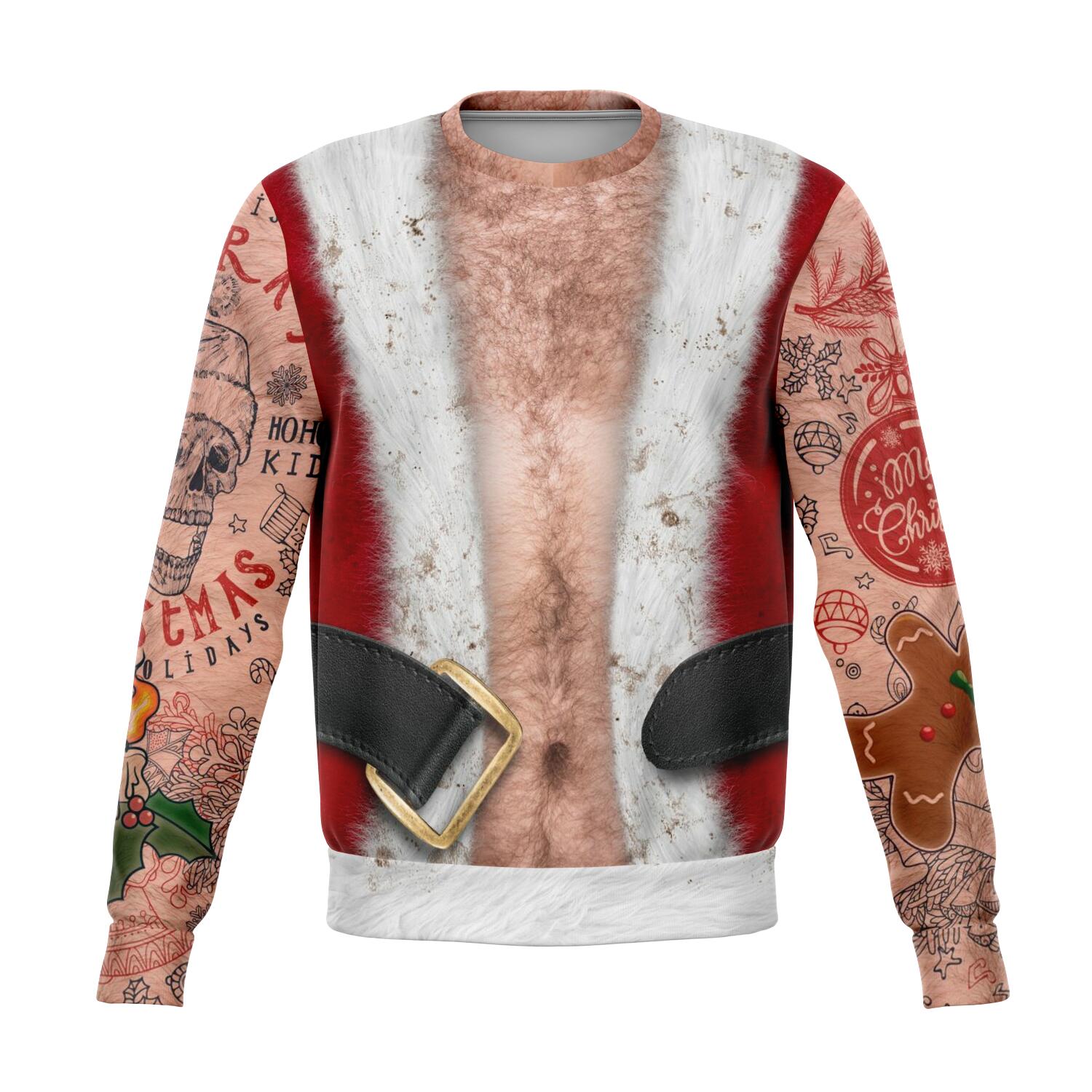 Bad Santa Tattooed Ugly Christmas Sweater