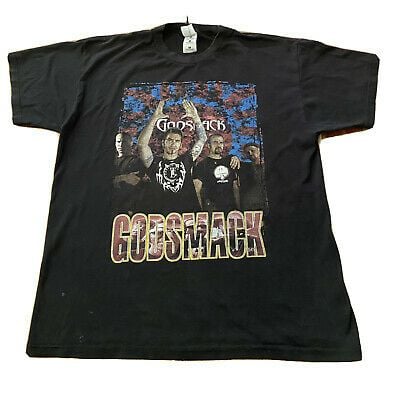 Vintage Godsmack Shirt Tour Rap Tee  2001 Band T Rock Wake The F Up Concert 4203