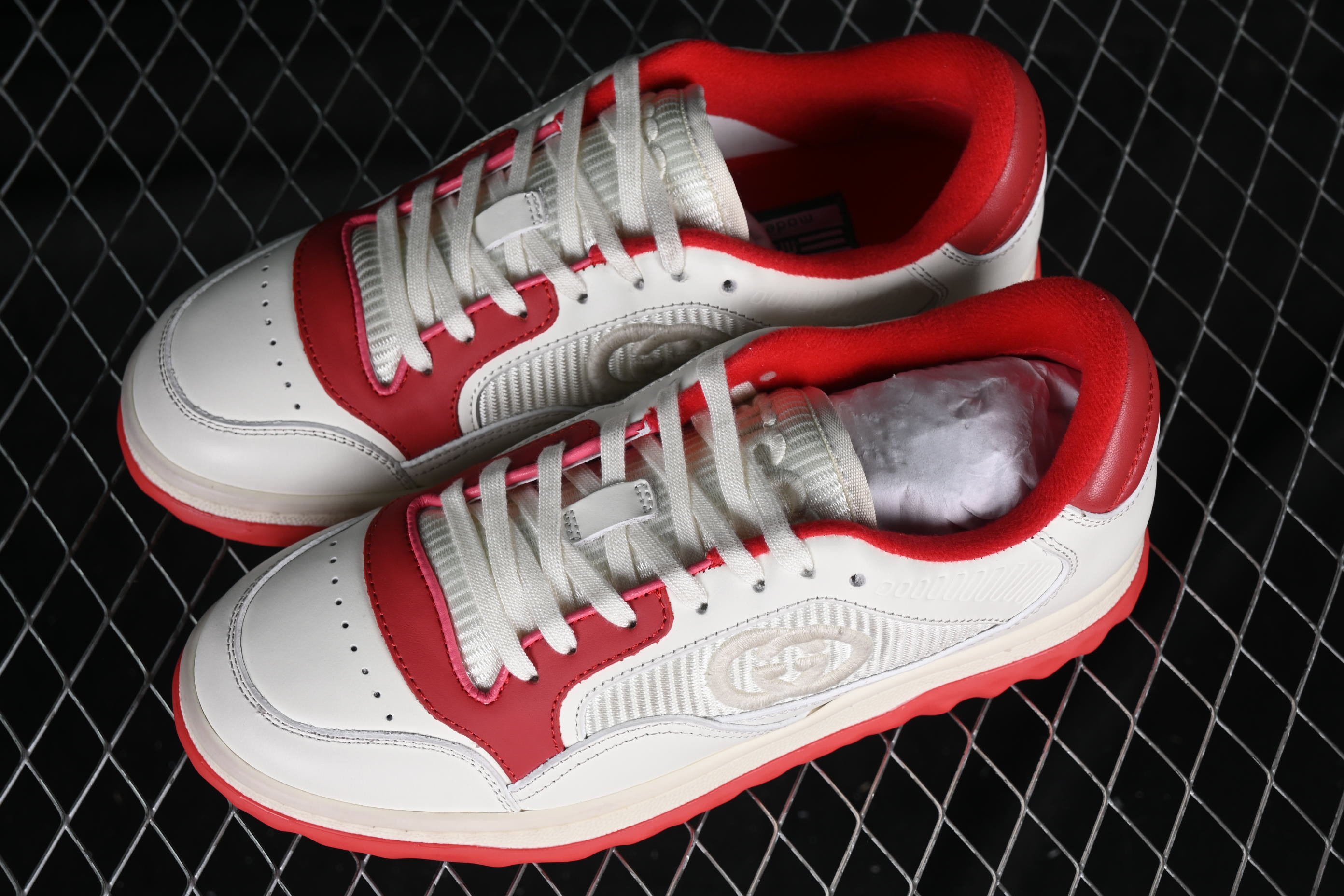 Gucci MAC80 Sneaker- Off WhiteRed Leather SNK382838789