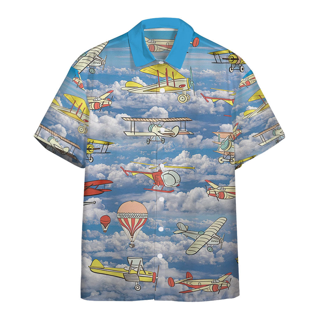 Gearhumans Fly Away Planes Custom Hawaiian Shirt Ha93150