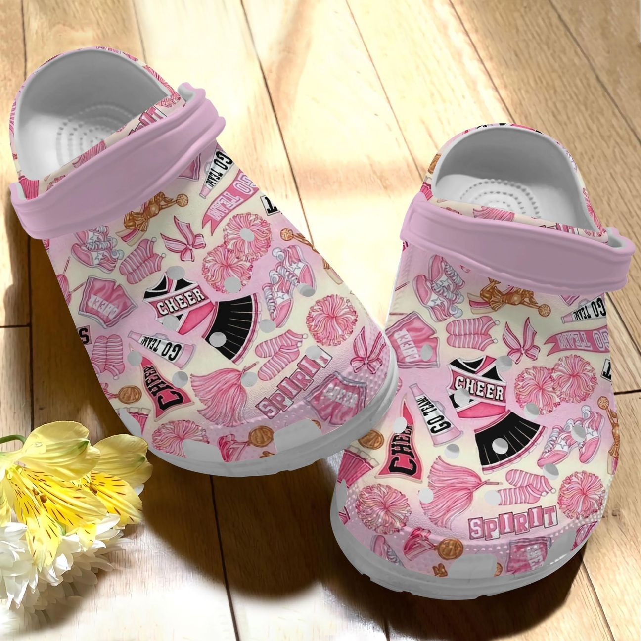 Cheerleading Personalized Clog, Custom Name, Text Cheer Spirit, Fashion Style For Women, Men, Kid, Print 3D