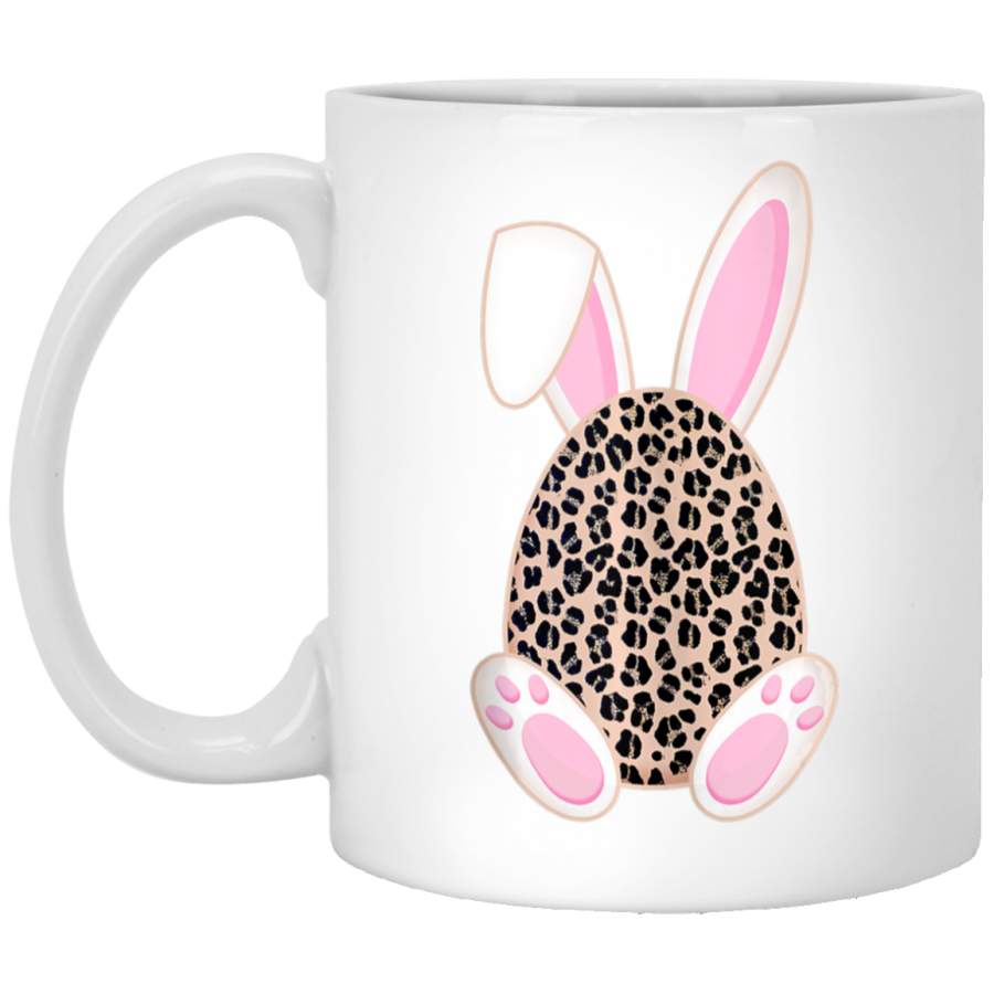 Bunny Easter egg Leopard print gift Rabbit Ear Easter Day 11oz 15oz White Mug Happy Easter Day Funny Colors Eggs Bunny Ears Peeps Cute