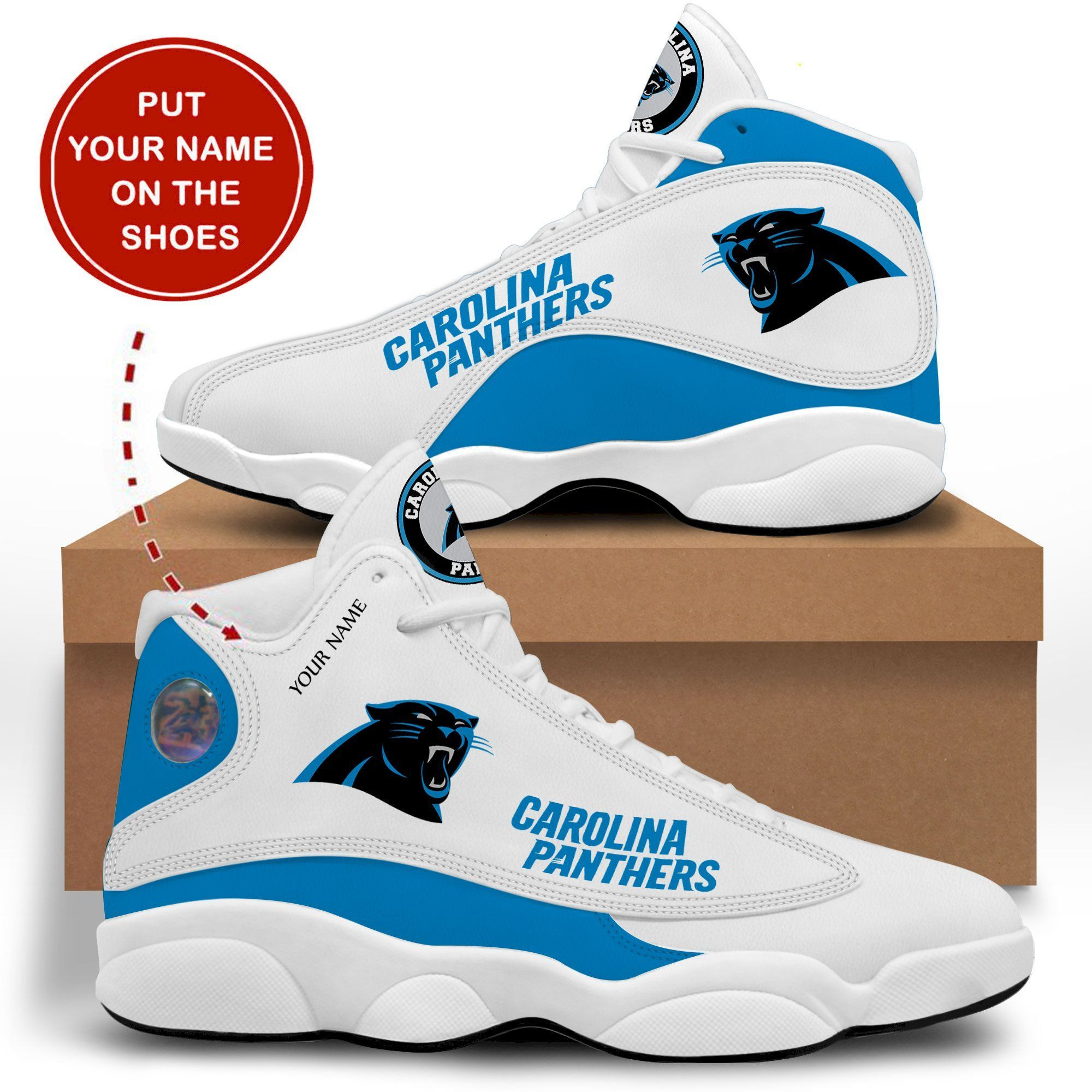 Carolina Panthers Personalized Air Jordan 13 Sneakers Sport Shoes For Fans