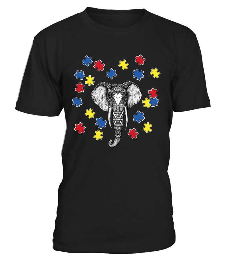 Autism Awareness Elephant T shirts C-9G9L0