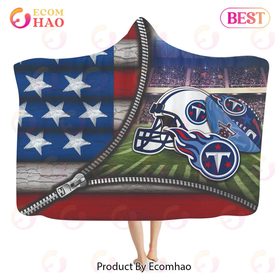 Tennessee Titans Gift For Fan 3D Full Printing Hooded Blanket American