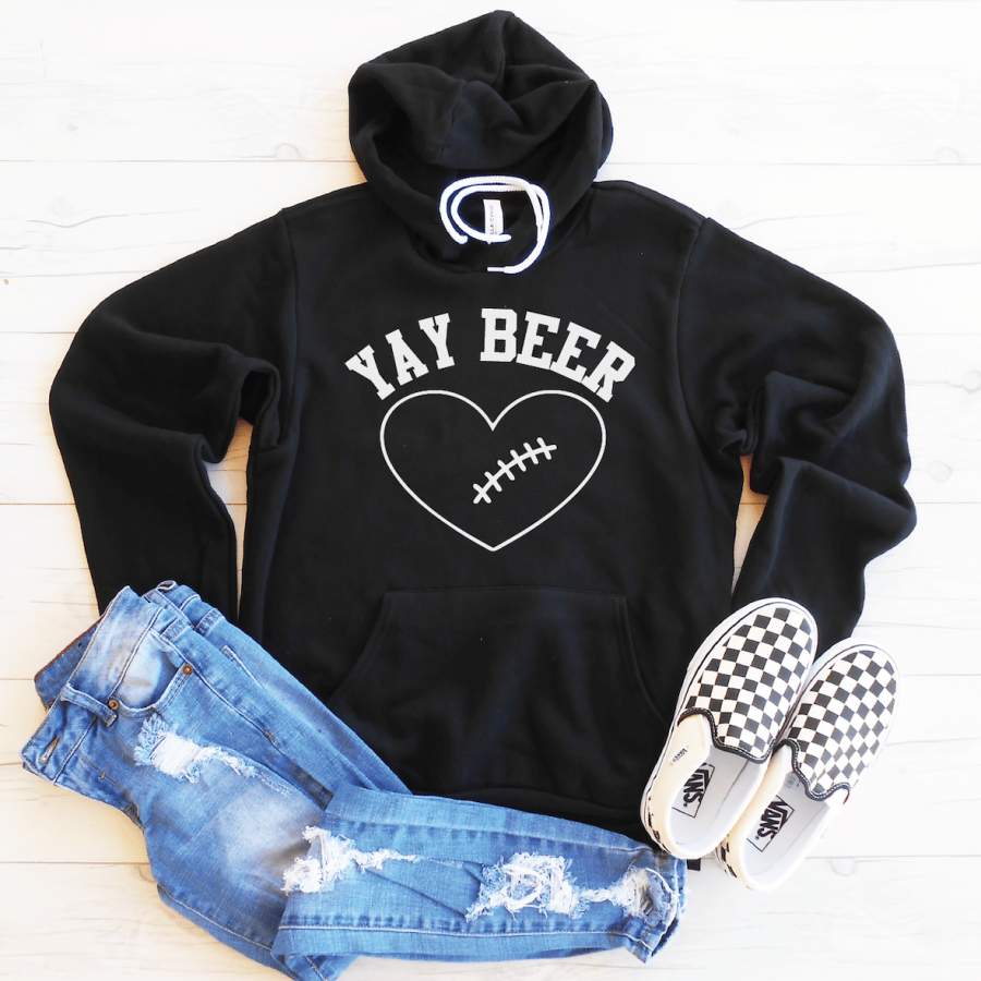 Yay Beer Fleece Lined Hoodie