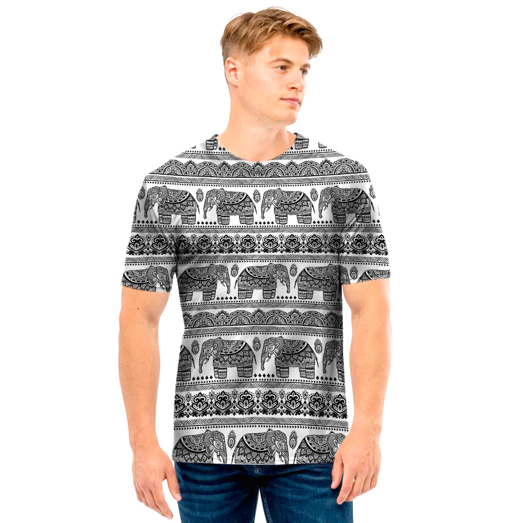 Indian Bohemian Elephant Pattern Print Men’S T-Shirt