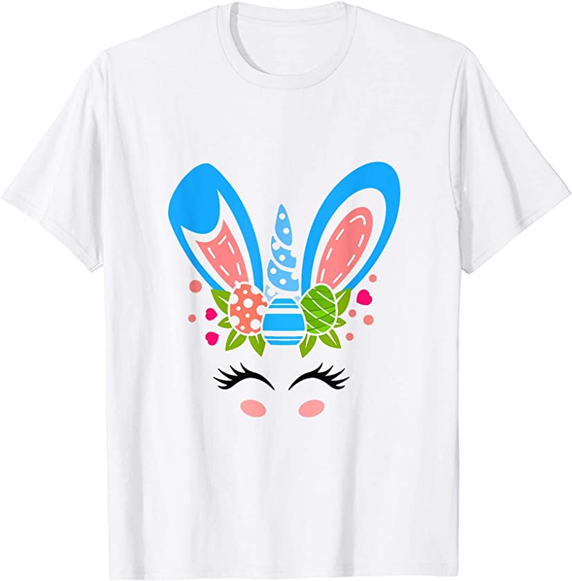 Cute Easter Bunny unicorn Face funny men women kids Easter T-Shirt