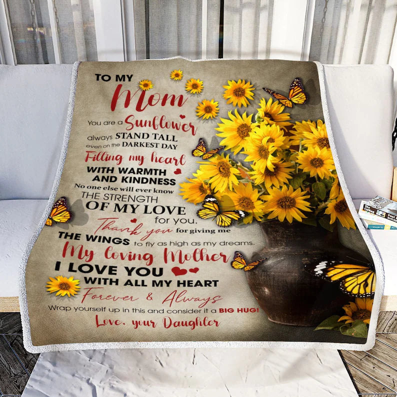 To My Mom Blanket, Filling My Heart With Warmth And Kindness, Gift For Mom Family Home Decor Bedding Couch Sofa Soft And Comfy Cozy