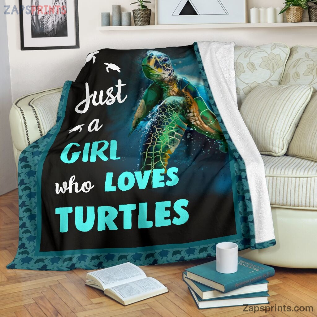 Just A Girl Who Loves Turtles Blanket – Cool Gift Ideas