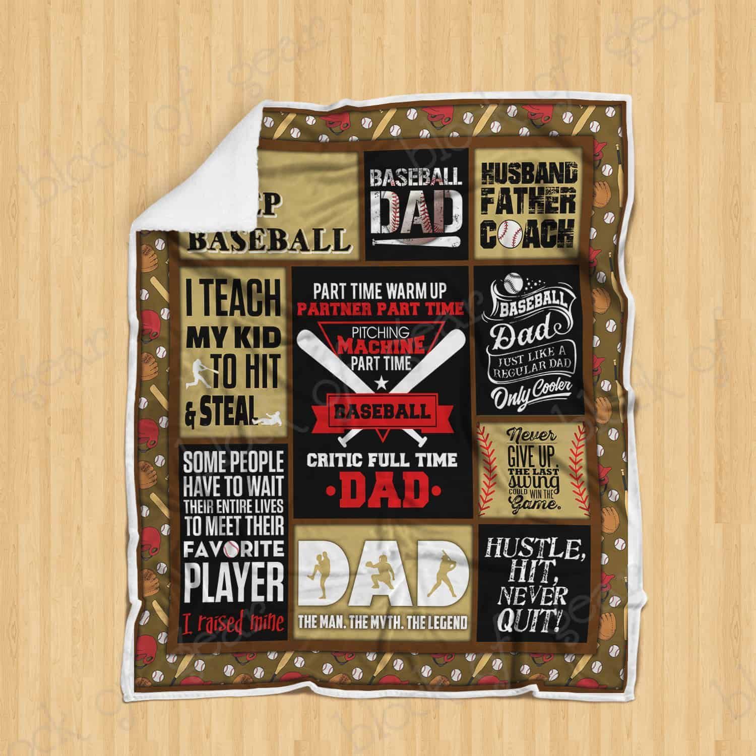 Baseball Father Sofa Throw Blanket P418b