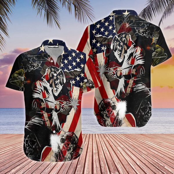 Patriotic Welder Hawaii Shirt For Men Women Ha85500